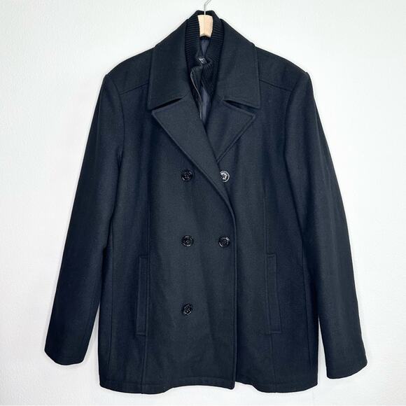 Kenneth Cole Reaction Wool Coat Black Men's Size Large - Picture 1 of 5